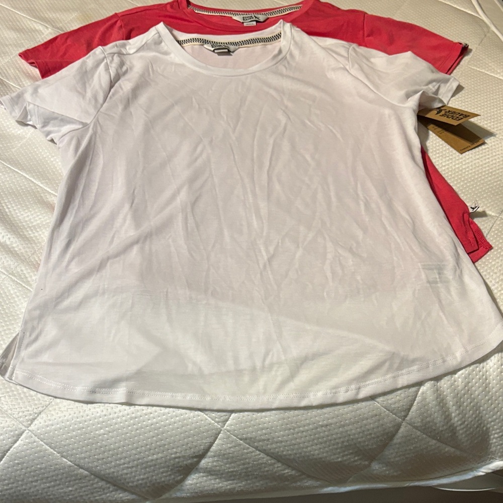 NWT Eddie Bauer Women's White and Pink Short Sleeve Tees - Picture 2 of 8